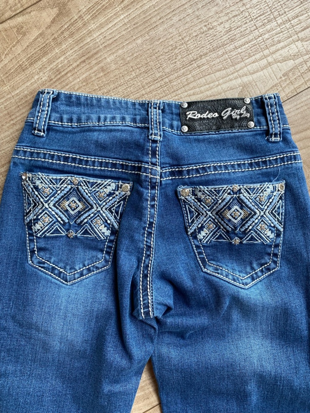 Rodeo Girl Kids Blue Embroidered Back-Pocket Jeans